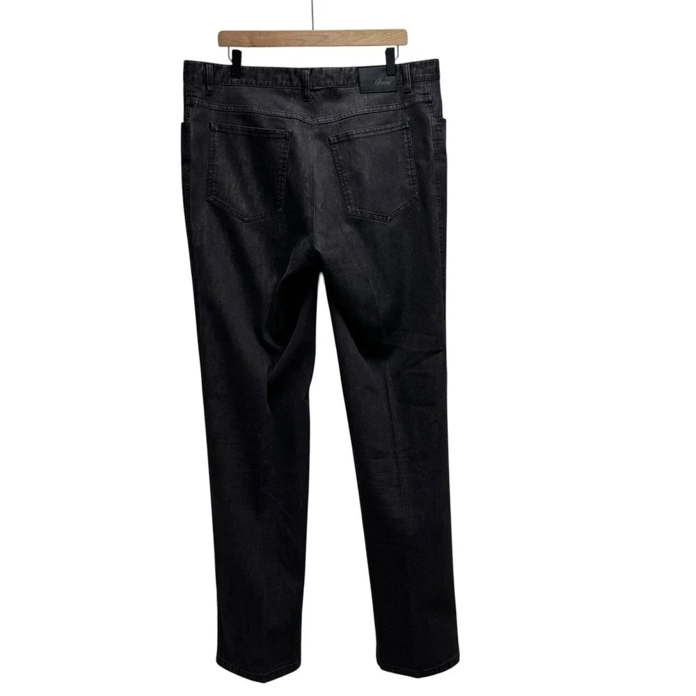 Brioni Men's Size 42R Black Denim Tapered Leg Stretch Jeans Made in Italy euc
